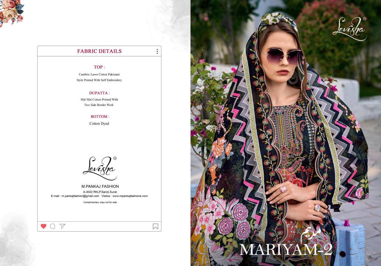 Levisha mariyam-2 Wholesale dress materials in Ahmedabad